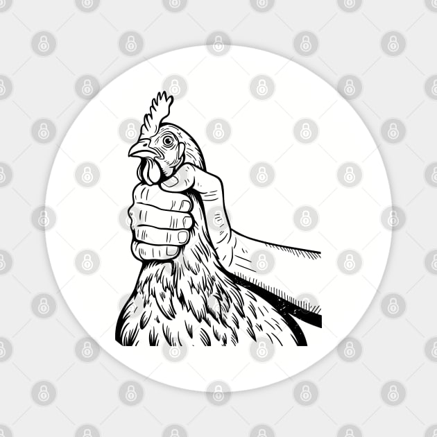 Choking The Chicken Adult Cheeky Humor Magnet by Anticorporati
